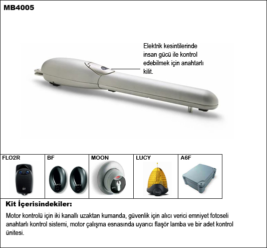 MOBY 4005 DAİRESEL KANATLI BAHÇE KAPISI MOTORU